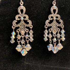Chandelier Earrings with Clear Swarovski Crystals